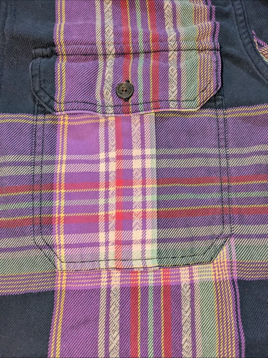 Polo Ralph Lauren Patchwork Plaid Shirt Women’s Large Casual - Picture 8 of 8